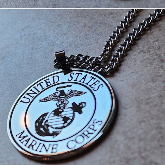 New stainless steel USMC Marine corps necklace 1 other style available - Picture 6 of 6